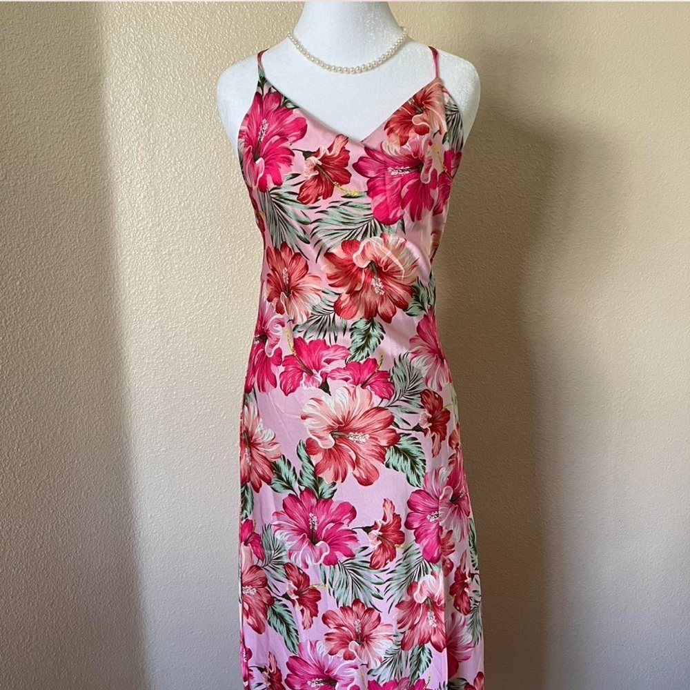 Floral Pink Spaghetti Strap Nightgown